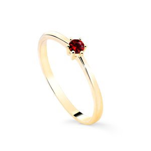 Cutie Diamonds Minimalistický prsten ze žlutého zlata s rubínem DZ8011-RU-X-1 48 mm