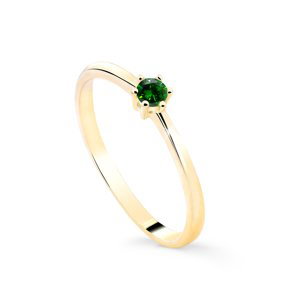 Cutie Diamonds Minimalistický prsten ze žlutého zlata se smaragdem DZ8011-SM-X-1 49 mm