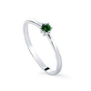 Cutie Diamonds Minimalistický prsten z bílého zlata se smaragdem DZ8011-SM-X-2 64 mm