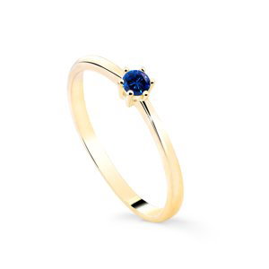 Cutie Diamonds Minimalistický prsten ze žlutého zlata se safírem DZ8011-SF-X-1 50 mm