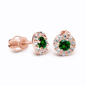 Cutie Diamonds Luxusní náušnice z růžového zlata se smaragdy a diamanty DZ60167-30-SM-X-4