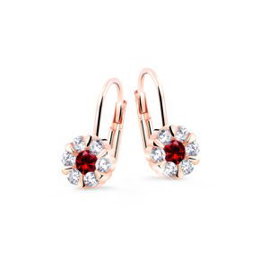 Cutie Diamonds Oslnivé visací náušnice z růžového zlata s rubíny a diamanty DZ8039-55-RU-X-4