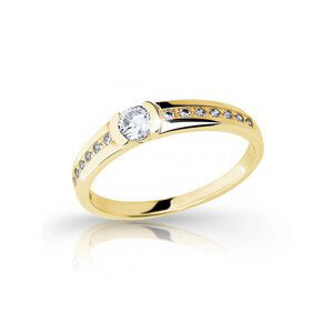 Cutie Jewellery Blyštivý prsten ze žlutého zlata se zirkony Z6708–2106-X-1 48 mm