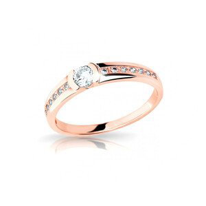 Cutie Jewellery Blyštivý prsten z růžového zlata se zirkony Z6708–2106-X-4 48 mm