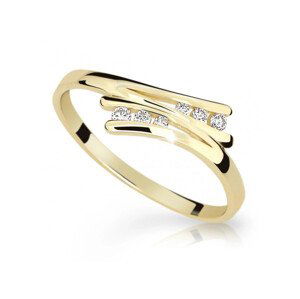 Cutie Jewellery Slušivý zlatý prsten se zirkony Z6711–1950-X-1 48 mm