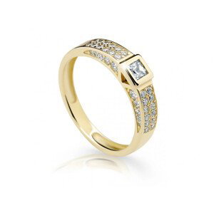 Cutie Jewellery Třpytivý prsten ze žlutého zlata se zirkony Z6715-2361-10-X-1 48 mm