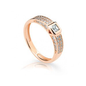 Cutie Jewellery Třpytivý prsten z růžového zlata se zirkony Z6715-2361-10-X-4 48 mm