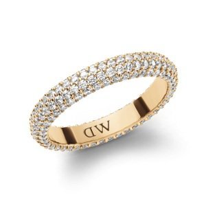 Daniel Wellington Třpytivý pozlacený prsten s krystaly Pavé DW0040064 50 mm