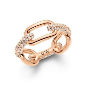 Daniel Wellington Stylový bronzový prsten Crystal Link DW0040057 54 mm