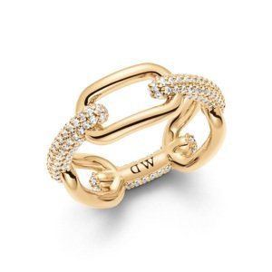 Daniel Wellington Luxusní pozlacený prsten Crystal Link DW0040059 52 mm