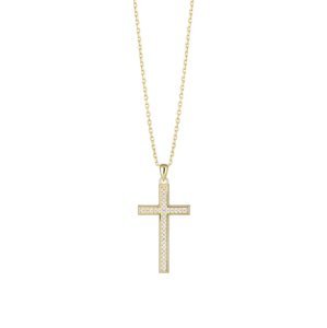 Preciosa Pozlacený náhrdelník s kubickou zirkonií Preciosa Cross Candy 5407Y00