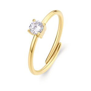 S`Agapõ Pozlacený prsten s krystalem Dazzly SDZ37