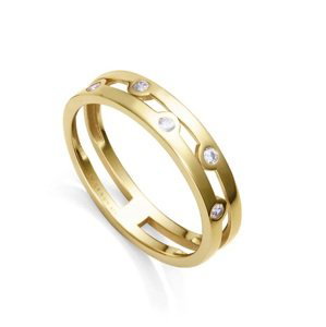 Viceroy Pozlacený dvojitý prsten se zirkony Elegant 9123A014-30 56 mm