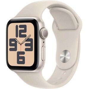 Apple Apple Watch SE (2023) GPS 40mm sportovní silikonový řemínek hvězdně bílý M/L