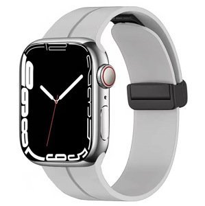 4wrist Silikonový řemínek s magnetickou sponou pro Apple Watch 42/44/45/49 mm - Grey