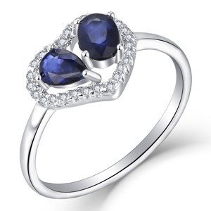 Brilio Silver Romantický stříbrný prsten se safíry R-FS-5648S 54 mm