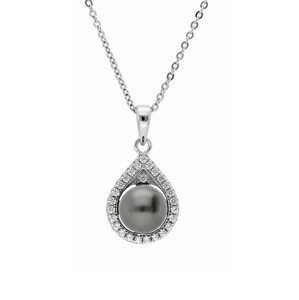Brilio Silver Překrásný stříbrný náhrdelník s pravou tahitskou perlou TA/MP05320A (řetízek, přívěsek)