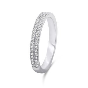 Brilio Silver Třpytivý stříbrný prsten s čirými zirkony RI059W 54 mm