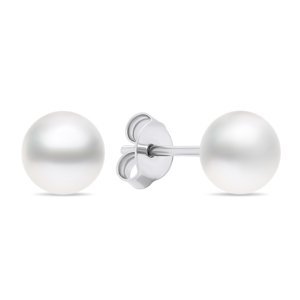 Brilio Silver Půvabné stříbrné náušnice pecky s pravými perlami EA585/6/7/8W 0,7 cm