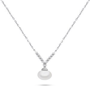 Brilio Silver Překrásný stříbrný náhrdelník s pravou perlou NCL81W