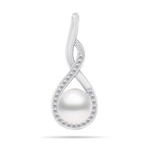 Brilio Silver Elegantní stříbrný přívěsek s pravou perlou a zirkony PT123W
