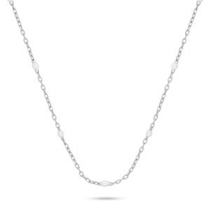 Brilio Silver Stříbrný náhrdelník s bílými kuličkami NCL112W