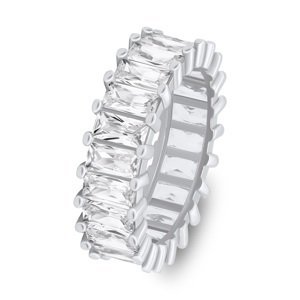 Brilio Silver Třpytivý stříbrný prsten s čirými zirkony RI087W 52 mm