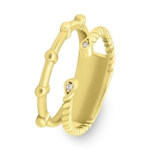 Brilio Silver Půvabný pozlacený prsten se zirkony RI094Y 52 mm