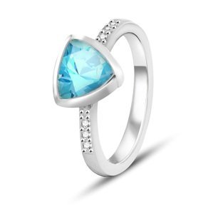 Beneto Exclusive Stříbrný prsten se světle modrým topazem TOPAGG2 50 mm