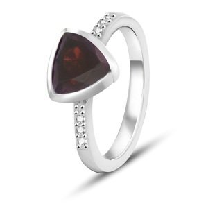Beneto Exclusive Stříbrný prsten s výrazným granátem GRAAGG2 60 mm
