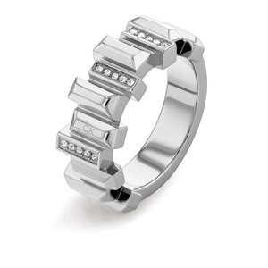 Calvin Klein Stylový ocelový prsten s krystaly Luster 35000322 56 mm