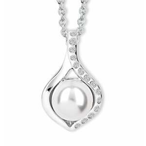 CRYSTalp Elegantní náhrdelník s perlou a krystaly Dahlia 30184.WHI.R