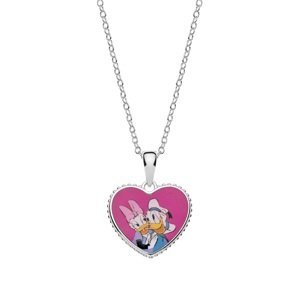 Disney Romantický stříbrný náhrdelník Donald and Daisy Duck CS00025SL-P (řetízek, přívěsek)