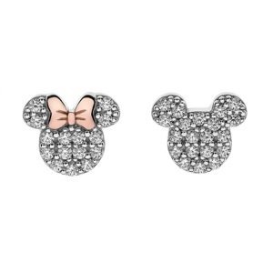 Disney Půvabné stříbrné náušnice pecky Mickey and Minnie Mouse E905016UZWL
