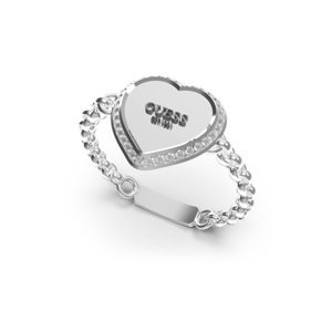 Guess Nápaditý ocelový prsten se srdíčkem Fine Heart JUBR01429JWRH 52 mm