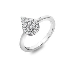 Hot Diamonds Elegantní stříbrný prsten s diamantem a topazy Glimmer DR255 50 mm