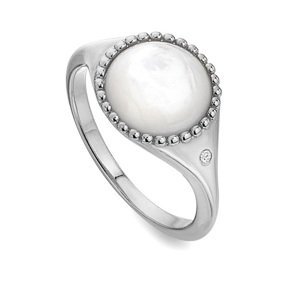 Hot Diamonds Stříbrný prsten s diamantem a perletí Most Loved DR258 56 mm