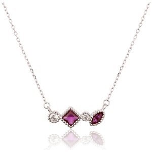 JVD Elegantní stříbrný náhrdelník s barevnými zirkony SVLN0532SH2R145