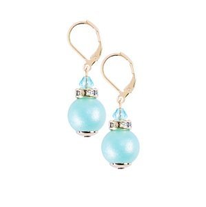Lampglas Elegantní náušnice Turquoise Beauty z perel Lampglas ECU51