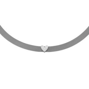 Liu Jo Stylový ocelový náhrdelník Choker se srdíčkem Symbols LJ1865