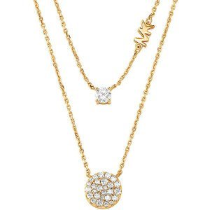 Michael Kors Moderní dvojitý pozlacený náhrdelník Brilliance MKC1591AN710