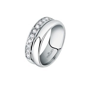 Morellato Třpytivý ocelový prsten s krystaly Bagliori SAVO160 52 mm