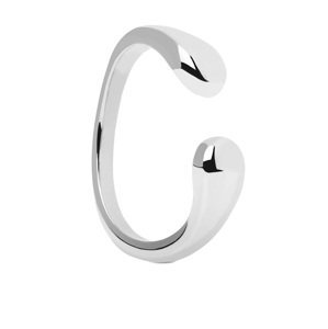 PDPAOLA Otevřený minimalistický prsten ze stříbra CRUSH Silver AN02-903 52 mm