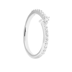 PDPAOLA Nádherný stříbrný prsten s čirými zirkony NUVOLA Silver AN02-874 58 mm