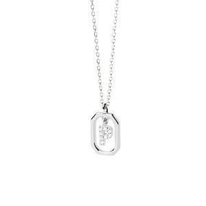 PDPAOLA Půvabný stříbrný náhrdelník písmeno "P" LETTERS CO02-527-U (řetízek, přívěsek)