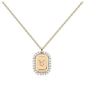 PDPAOLA Originální pozlacený náhrdelník Býk TAURUS CO01-569-U (řetízek, přívěsek)
