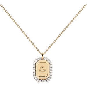 PDPAOLA Originální pozlacený náhrdelník Váhy LIBRA CO01-574-U (řetízek, přívěsek)