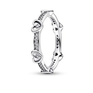 Pandora Romantický stříbrný prsten s kubickými zirkony Moments 192496C01 56 mm