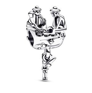 Pandora Hravý stříbrný korálek Zvonilka a pirátská loď Disney 792521C00