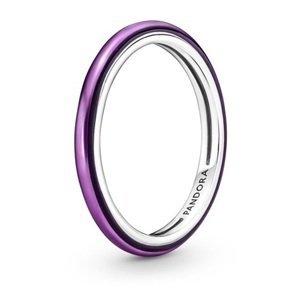 Pandora Minimalistický stříbrný prsten s fialovým smaltem 199655C01 52 mm
